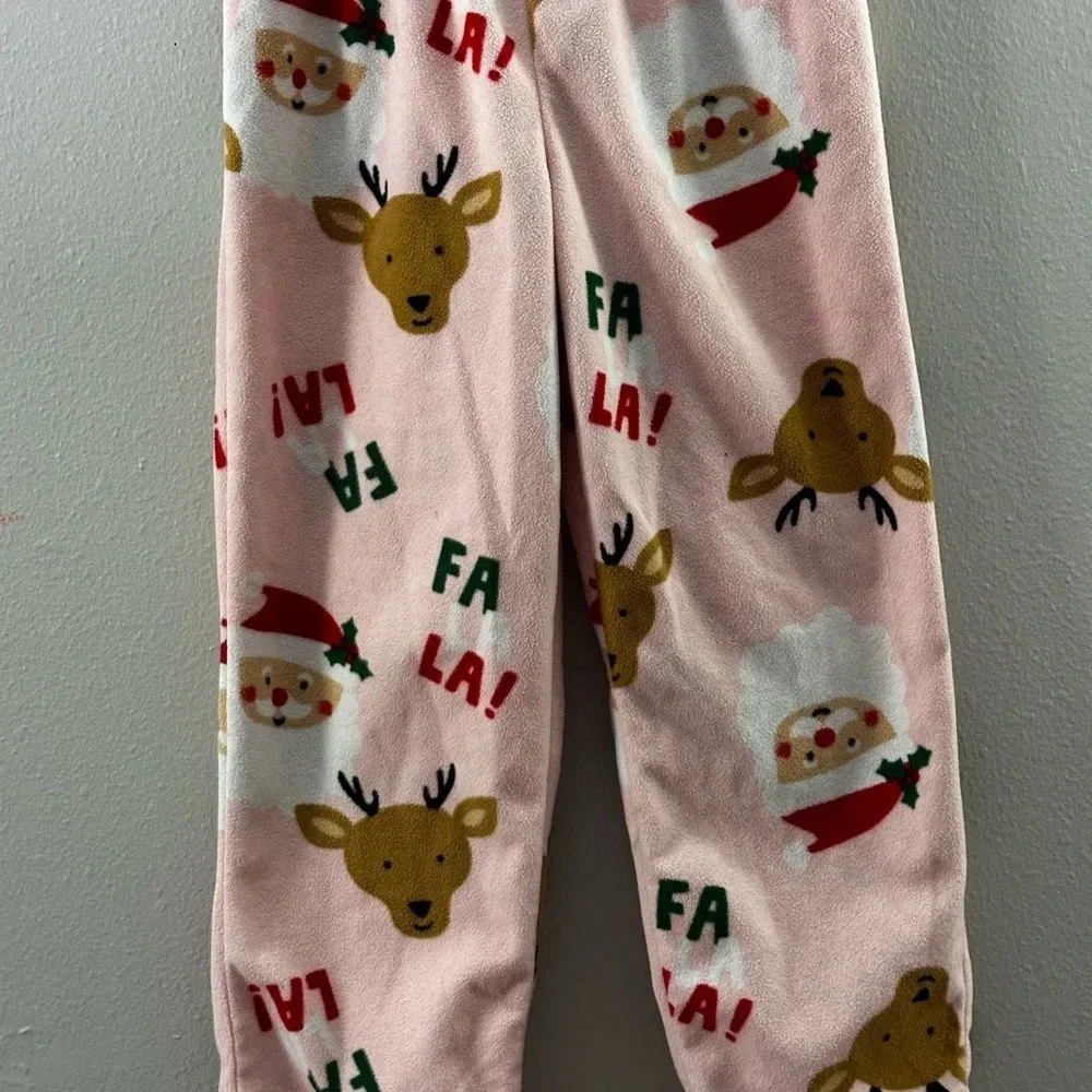 Carter’s‎ Girl Pink Christmas Holiday Pajama Bottoms Size 7/7A.